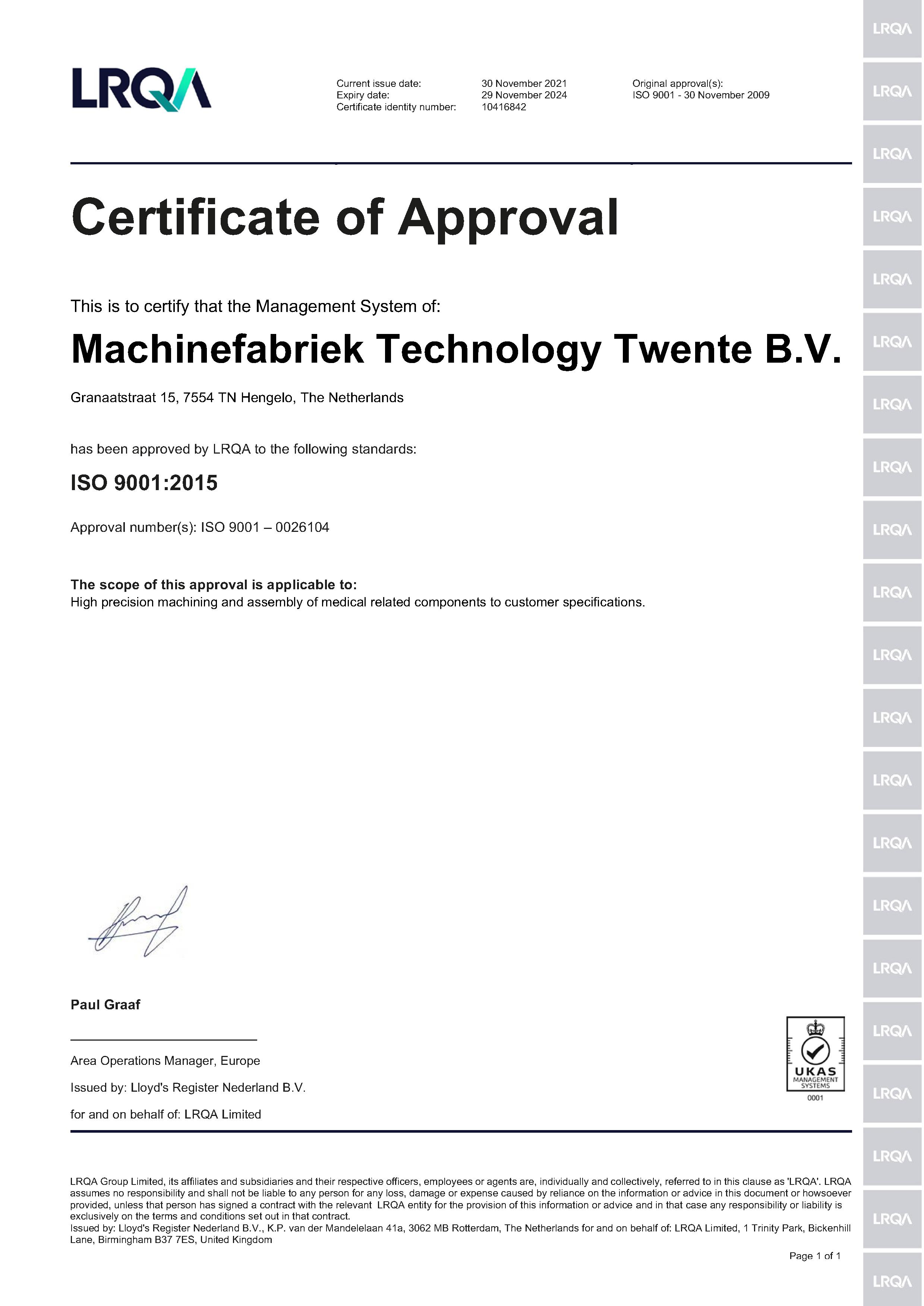 Certificaat ISO9001-2015